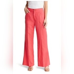 7 For All Mankind Modern Dojo High Waist Linen & Cotton Flare Leg Pants size 29